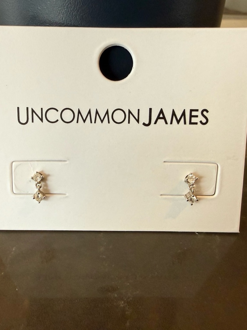 Uncommon James Silver Crystal Drop Stud Earrings - Silver